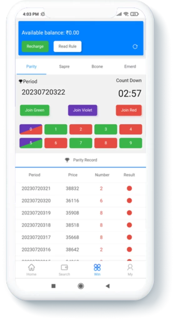 Color Prediction Game App